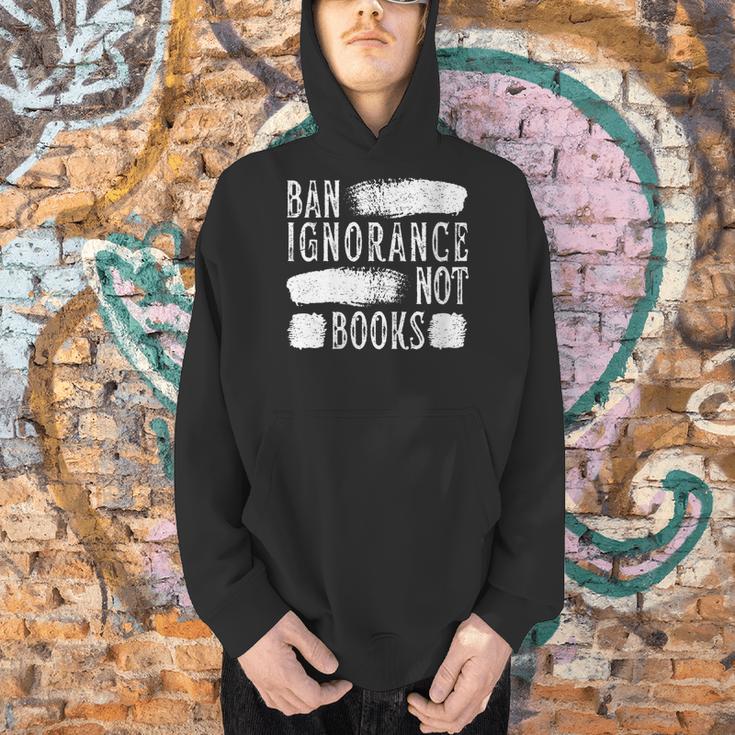 Women's Ban Ignorance Not Books Banned Book Lover Reading Enthusiast Men Hoodie