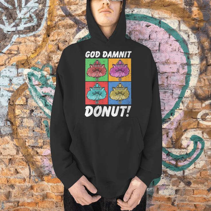 Women's Dungeon Crawler Carl God Damnit Donut Cat Pop Art Book Men Hoodie