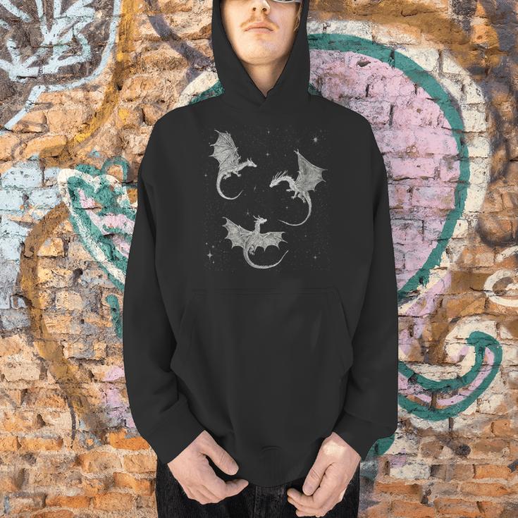 Women's Flying Dragon Fantasy Reader For Bookworm Book Lovers Men Hoodie