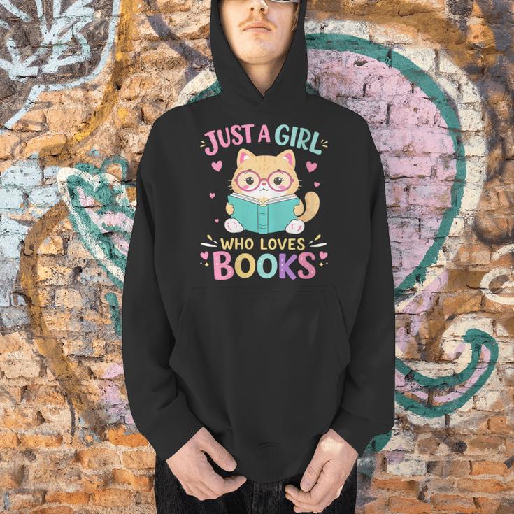 Women's Just A Girl Who Loves Books Reading Read Book Bookworm Men Hoodie