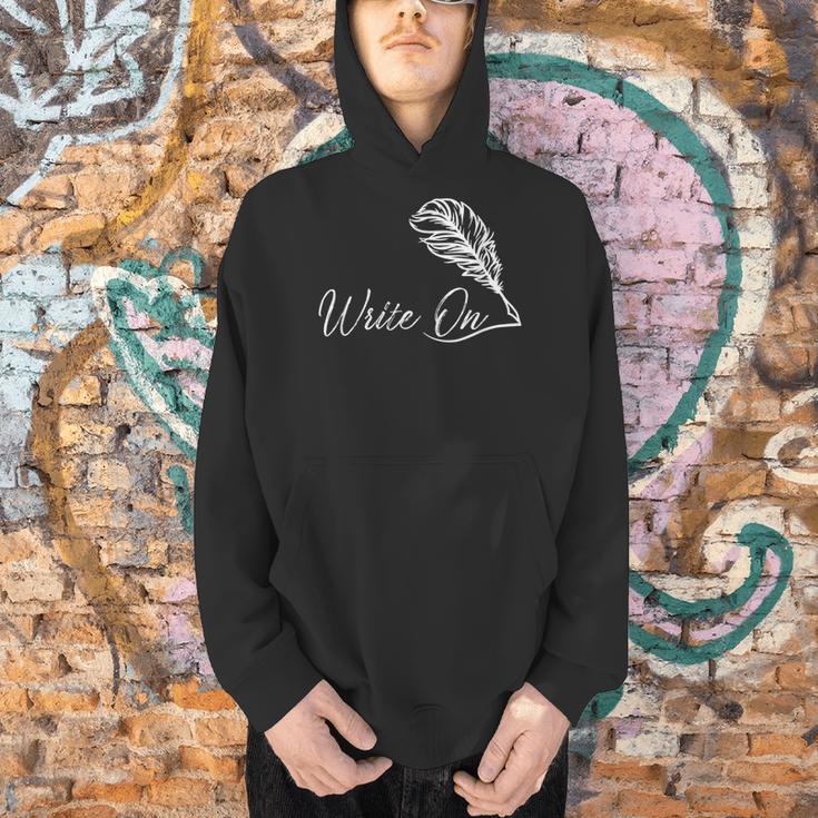 Write On Novelist Book Writer Quill Writing Men Hoodie