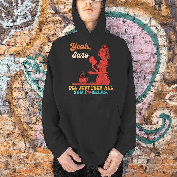 Yeah Sure I'Ll Just Feed All You Fckers Book Lover Quote Men Hoodie