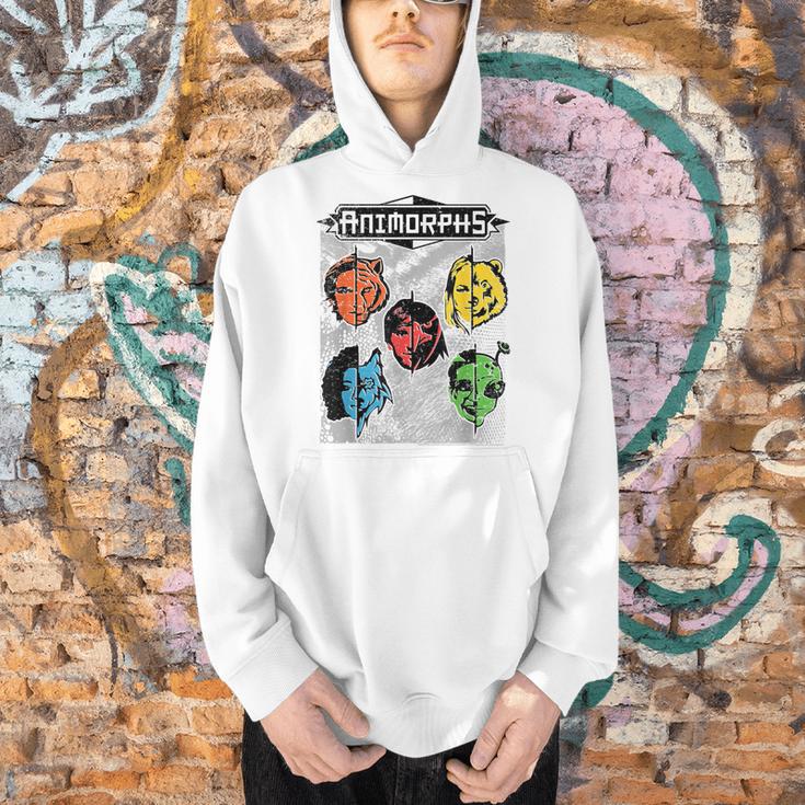Animorphs Split Face Character Colorful Grid Book Series Men Hoodie Animorphs Split Face Character Colorful Grid Book Series Men Hoodie