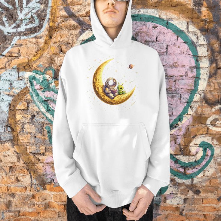 Astronaut Reading Book To Alien Moon Space Astronomy Men Hoodie Astronaut Reading Book To Alien Moon Space Astronomy Men Hoodie