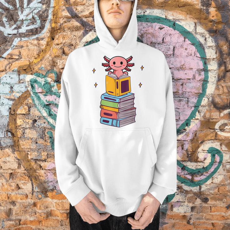 Axolotl Bookworm Girls Cute Book Reading Axolotl Pink Men Hoodie Axolotl Bookworm Girls Cute Book Reading Axolotl Pink Men Hoodie