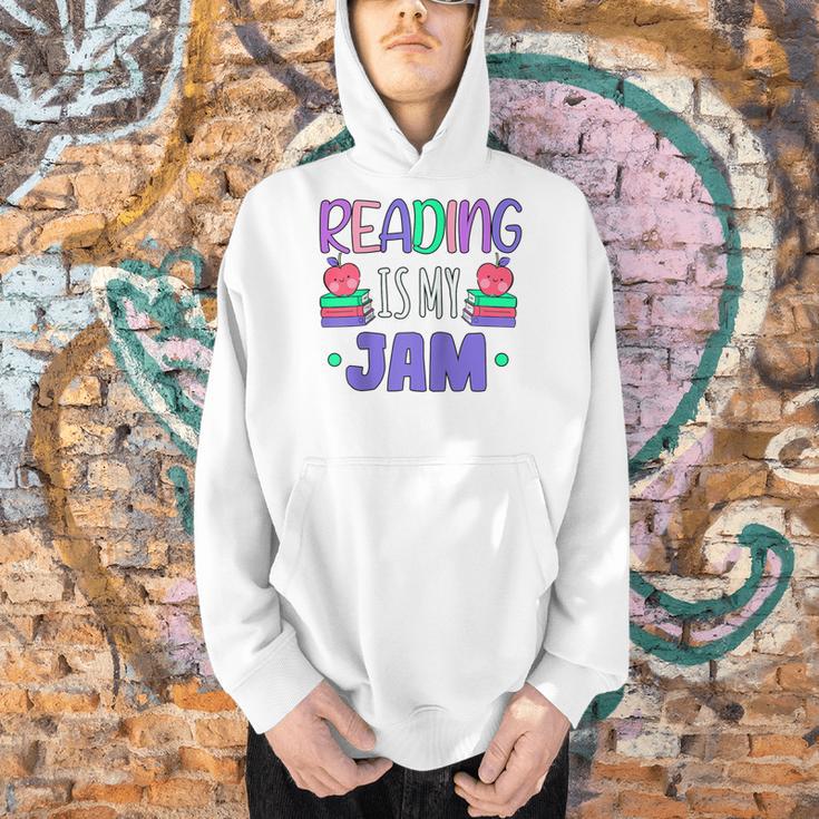 Back To School Book Reader Reading Is My Jam Bookworm Raglan Baseball Tee Men Hoodie