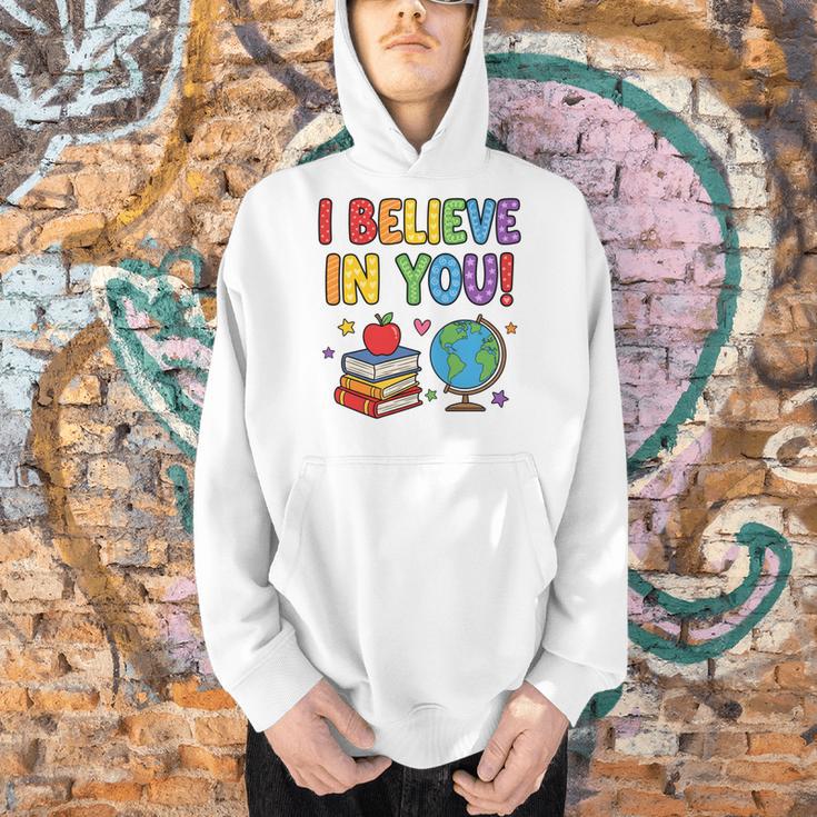 I Believe In You Educational Art With Books And Globe Men Hoodie I Believe In You Educational Art With Books And Globe Men Hoodie