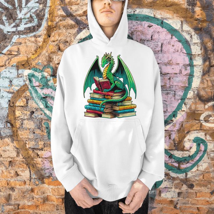 Book Dragon Reading Books Men Hoodie