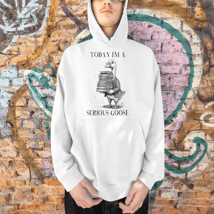 Book Lover Librarian Today I'm Serious Goose Meme Men Hoodie