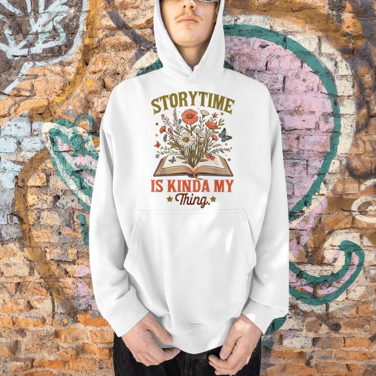 Book Lover Reader Bookish Floral Storytime Is Kinda My Thing Men Hoodie