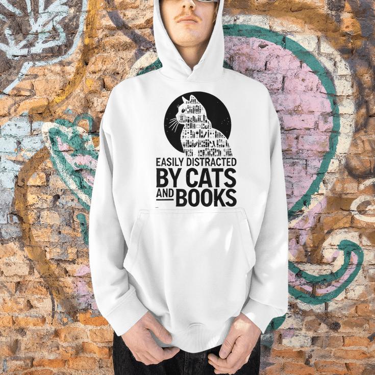 Book Reading Book Easily Distracted By Cats And Books Men Hoodie Book Reading Book Easily Distracted By Cats And Books Men Hoodie