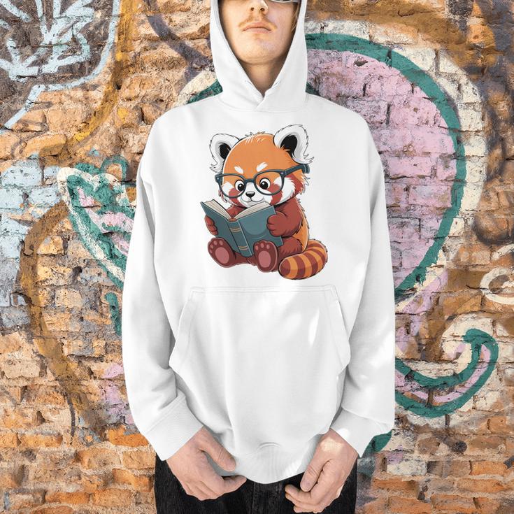 Book Reading Red Panda Reader Animal Cute Red Panda Premium Tri-Blend Men Hoodie