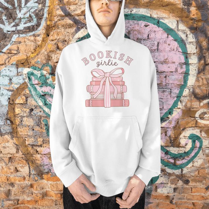 Bookish Girlie Coquette Bow Book Lover Pink Feminine Reader Men Hoodie