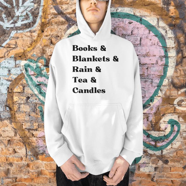 Books And Blankets And Rain And Tea And Candles Graphic Men Hoodie