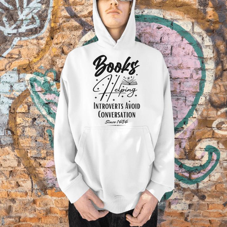 Books Helping Introvert Avoid Conversation Since 1454 Men Hoodie