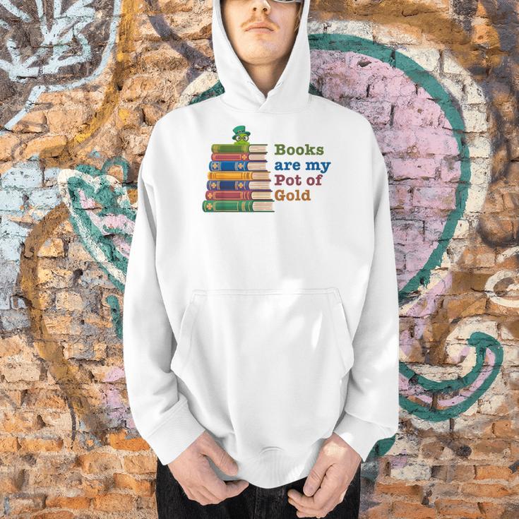 Books Are My Pot Of Gold St Patricks Day Bookworm Reader Men Hoodie