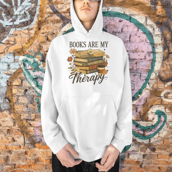 Books Are My Therapy Vintage Book Lover Daisy Art Men Hoodie Books Are My Therapy Vintage Book Lover Daisy Art Men Hoodie