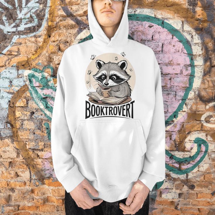 Booktrovert Raccoon Reading And Coffee For Book Lover Men Hoodie