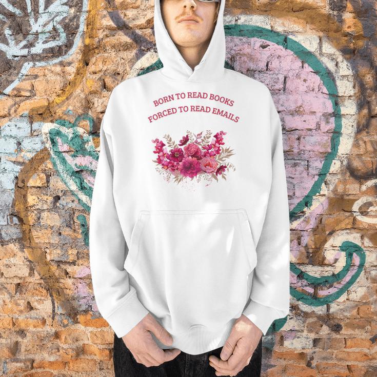 Born To Read Books Forced To Read Emails Floral Men Hoodie Born To Read Books Forced To Read Emails Floral Men Hoodie