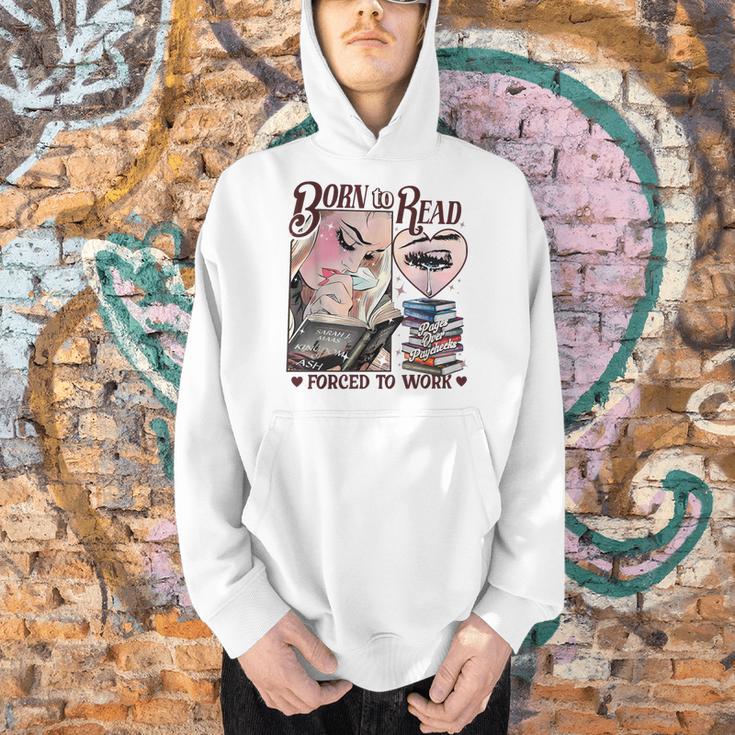 Born To Read Forced To Work Booklover -Adults Book Lovers Casual Grey Small Men Hoodie