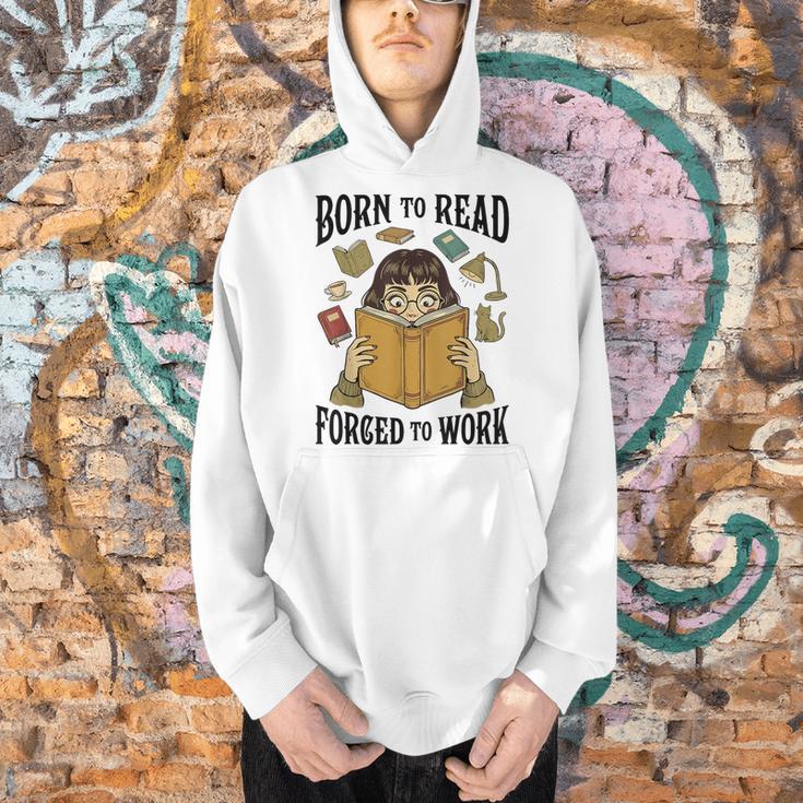 Born To Read Forced To Work Reading Book Lover Men Hoodie