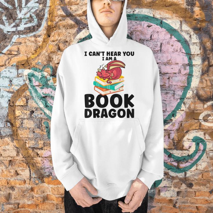 I Can't Hear You I Am a Book Dragon Reading Book Men Hoodie