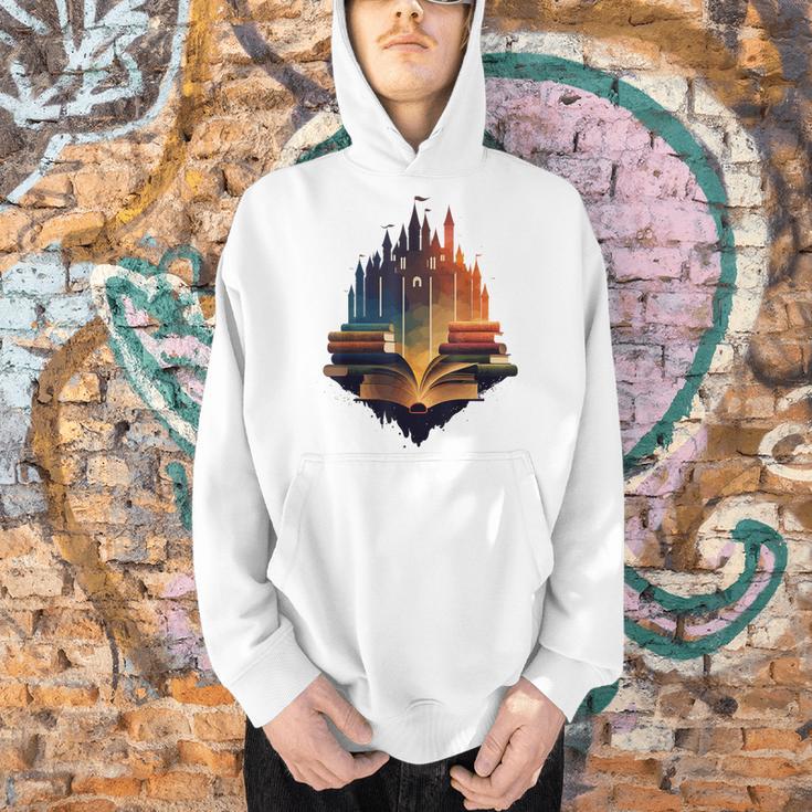 Castle Of Books Imagination Art Book Lover Men Hoodie Castle Of Books Imagination Art Book Lover Men Hoodie