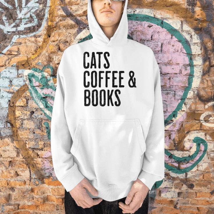 Cats Coffee And Books Men Hoodie