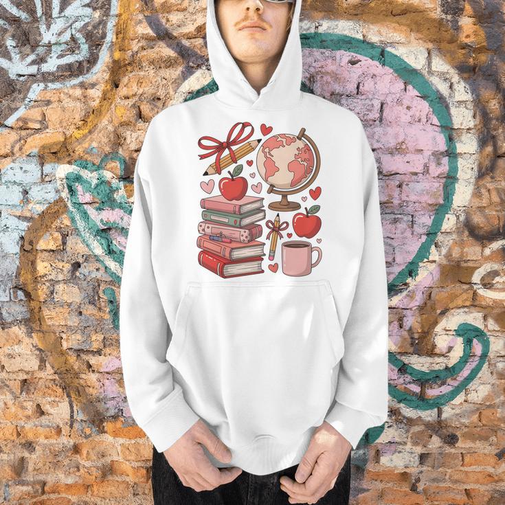 Coquette Teacher School Supplies Bows Books Globe Apple Cute Men Hoodie Coquette Teacher School Supplies Bows Books Globe Apple Cute Men Hoodie