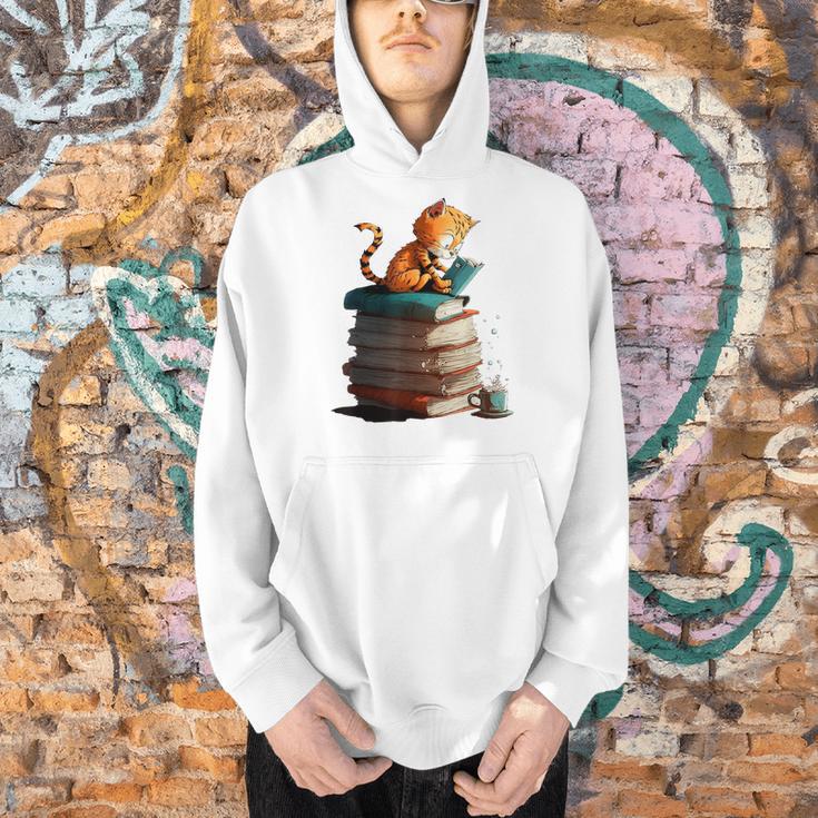 Cute Cat Lovers Book Lovers For Women And Men Men Hoodie