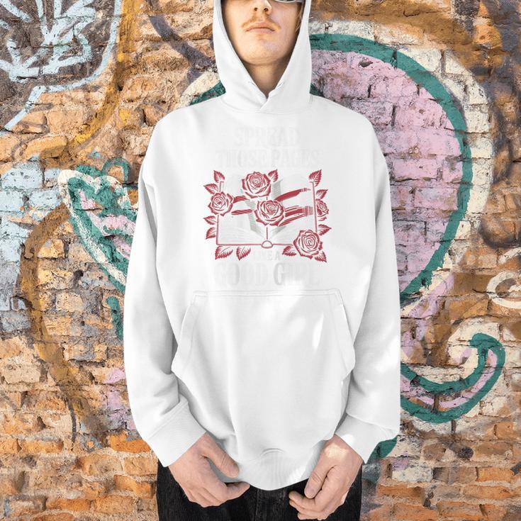 Dark Romance Books Women Quote Spread Those Pages Good Girl Men Hoodie