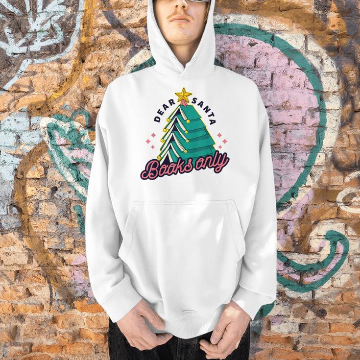 Dear Santa Books Only Christmas Book Tree Men Hoodie Dear Santa Books Only Christmas Book Tree Men Hoodie