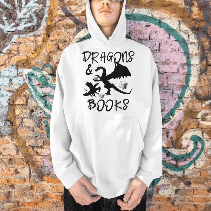 Dragons & Books Reading Men Hoodie