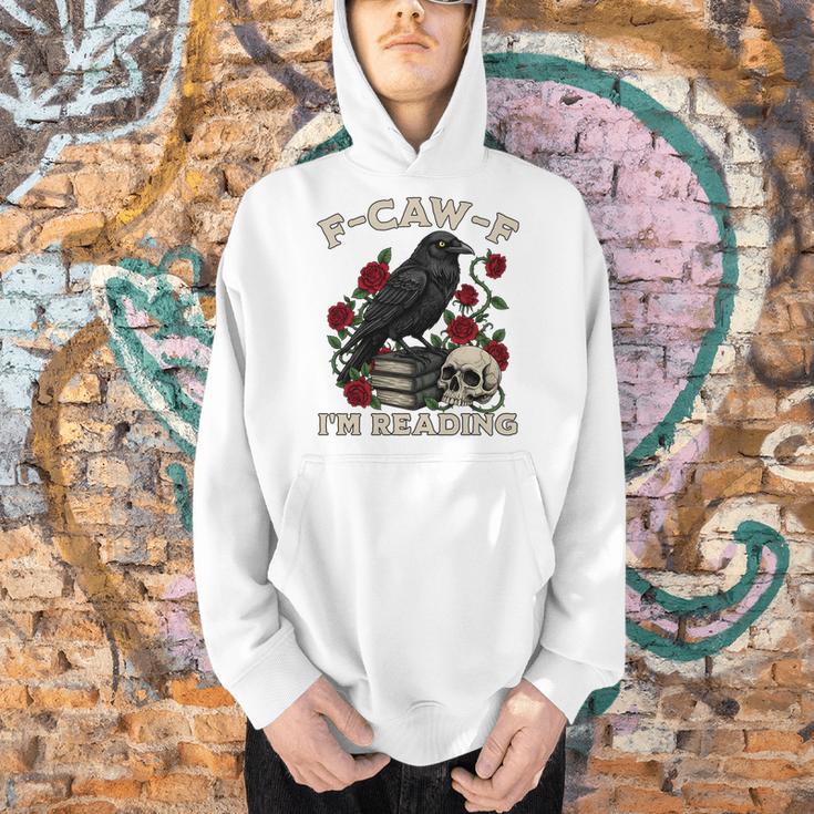 F-CAW-F I'm Reading Crow Book Lover Introvert Meme Men Hoodie