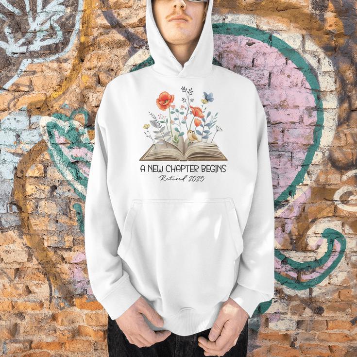 Floral Book A New Chapter Begins Retired Teacher Retirement Men Hoodie