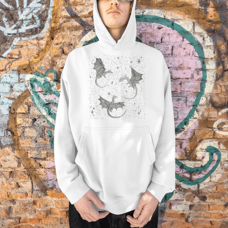 Flying Dragon Fantasy Reader For Bookworm Book Lovers Men Hoodie