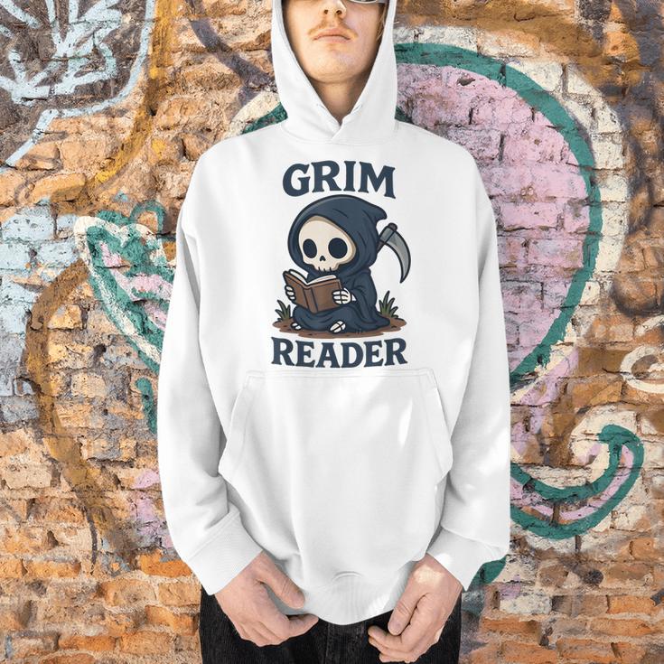 Grim Reader Dark Humor Read Book & Library Lovers Men Hoodie