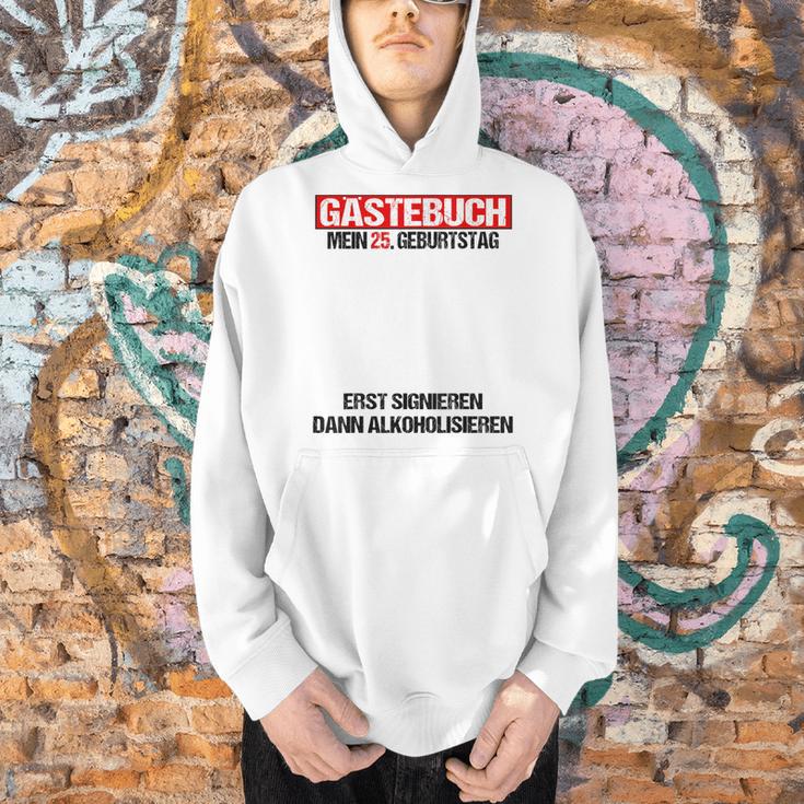 Guest Book 25th Birthday Man Woman 25th Birthday Decoration Men Hoodie