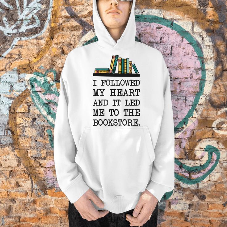 My Heart Led Me To The Bookstore Book Lover Reading Men Hoodie