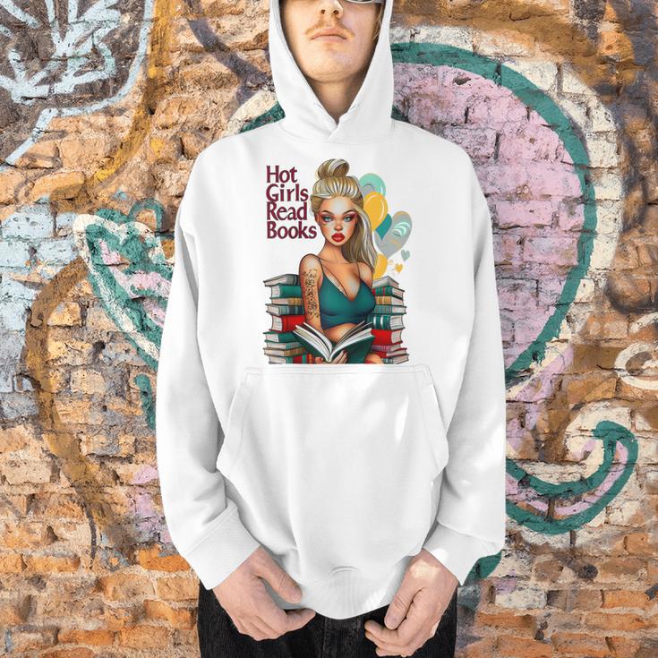 Hot Girls Read Books Spicy Bookish Girl Dark Romance Reader Raglan Baseball Tee Men Hoodie