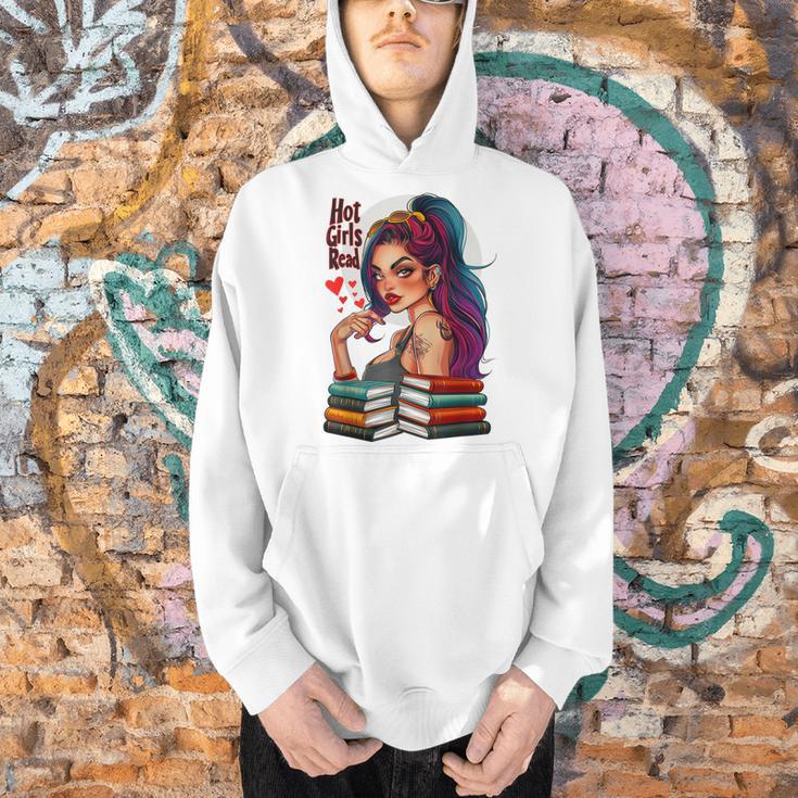 Hot Girls Read Books Spicy Dark Romance Reader Bookish Girl Men Hoodie