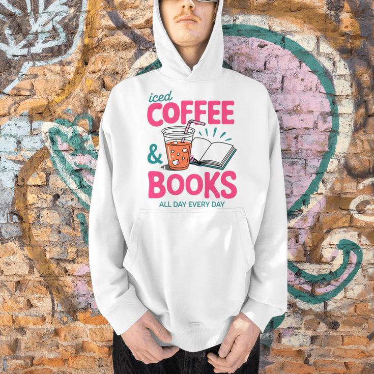 Iced Coffee & Books Reading Lover Trendy Summer Premium Tri-Blend Men Hoodie