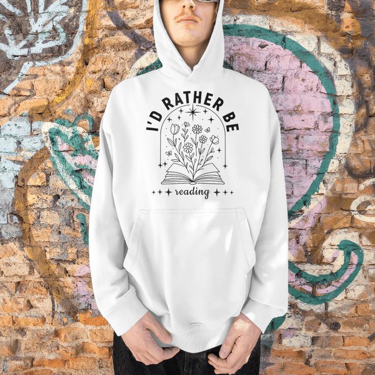 I’d Rather Be Reading Minimal Book Lover Arch Men Hoodie