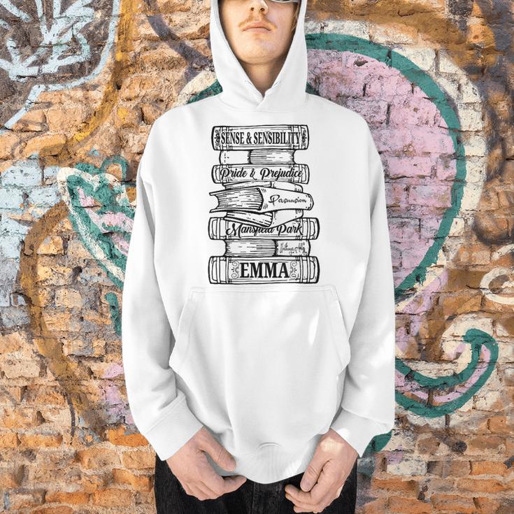 Jane Austen Pride And Prejudice & Mr Darcy Book Stack Fans Men Hoodie