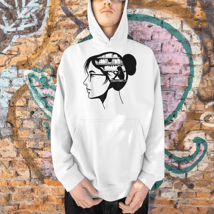 Just a Girl Who Loves Books Reading Silhouette Graphic Men Hoodie