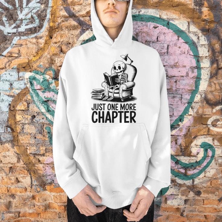 Just One More Chapter Book Skeleton Reading Books Men Hoodie