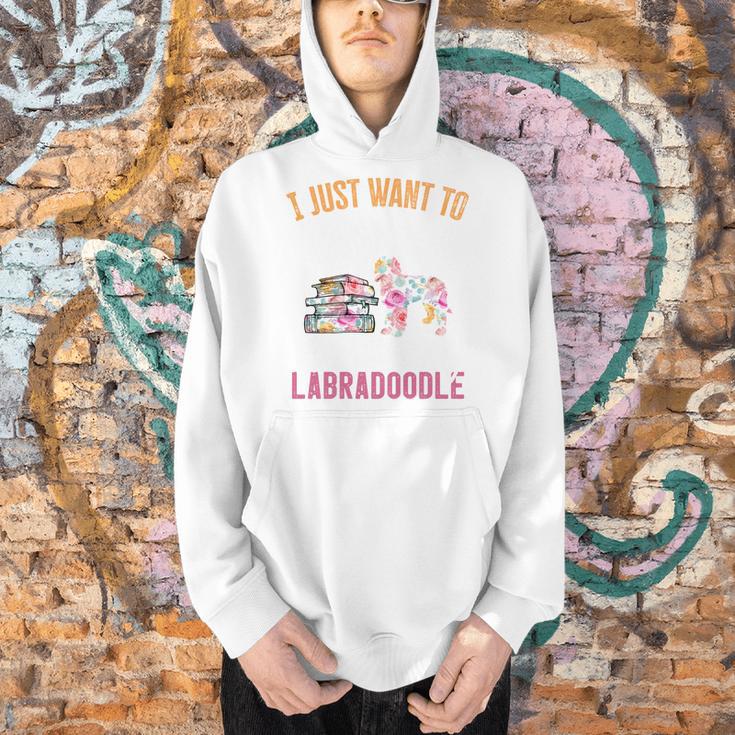I Just Want To Read Books And Pet My Labradoodle Men Hoodie