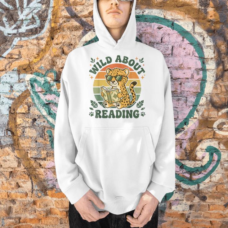 Leopard Animal Print Bookish Wild About Reading Cheetah Book Men Hoodie