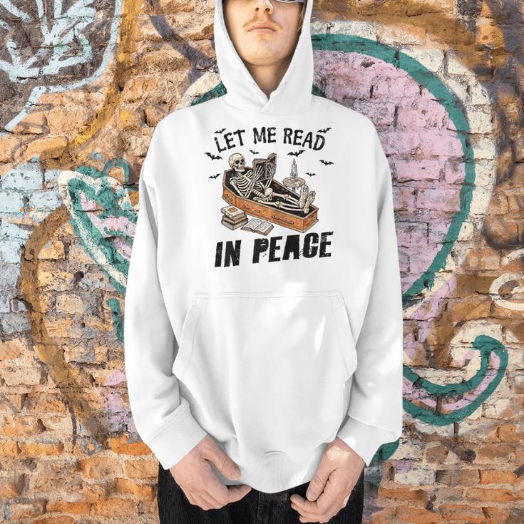 Let Me Read In Peace Halloween Reading Book Lover Men Hoodie