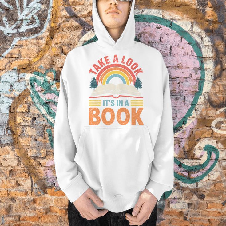 Take A Look It's In A Book Retro Reading Book Lover Premium Tri-Blend Men Hoodie